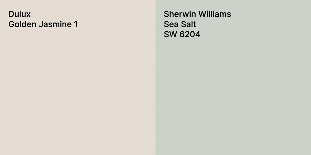 Dulux Golden Jasmine 1 vs. Sherwin Williams Sea Salt
